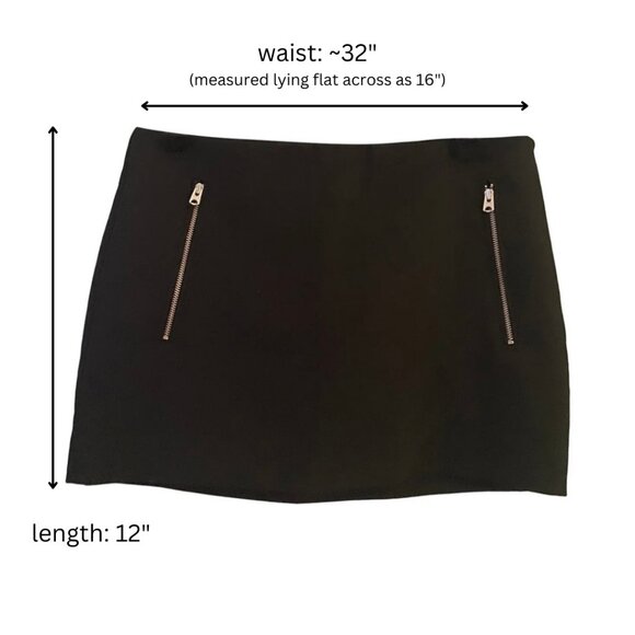 NEW - Wilfred (Aritzia) - Black Mini Skirt with Zippers - size 6 - Picture 3 of 8